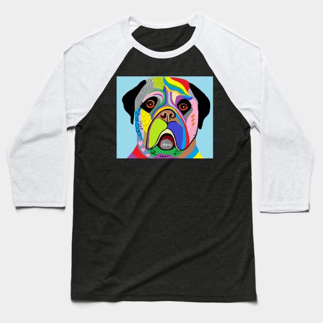 Colorful Mastiff Baseball T-Shirt by EloiseART